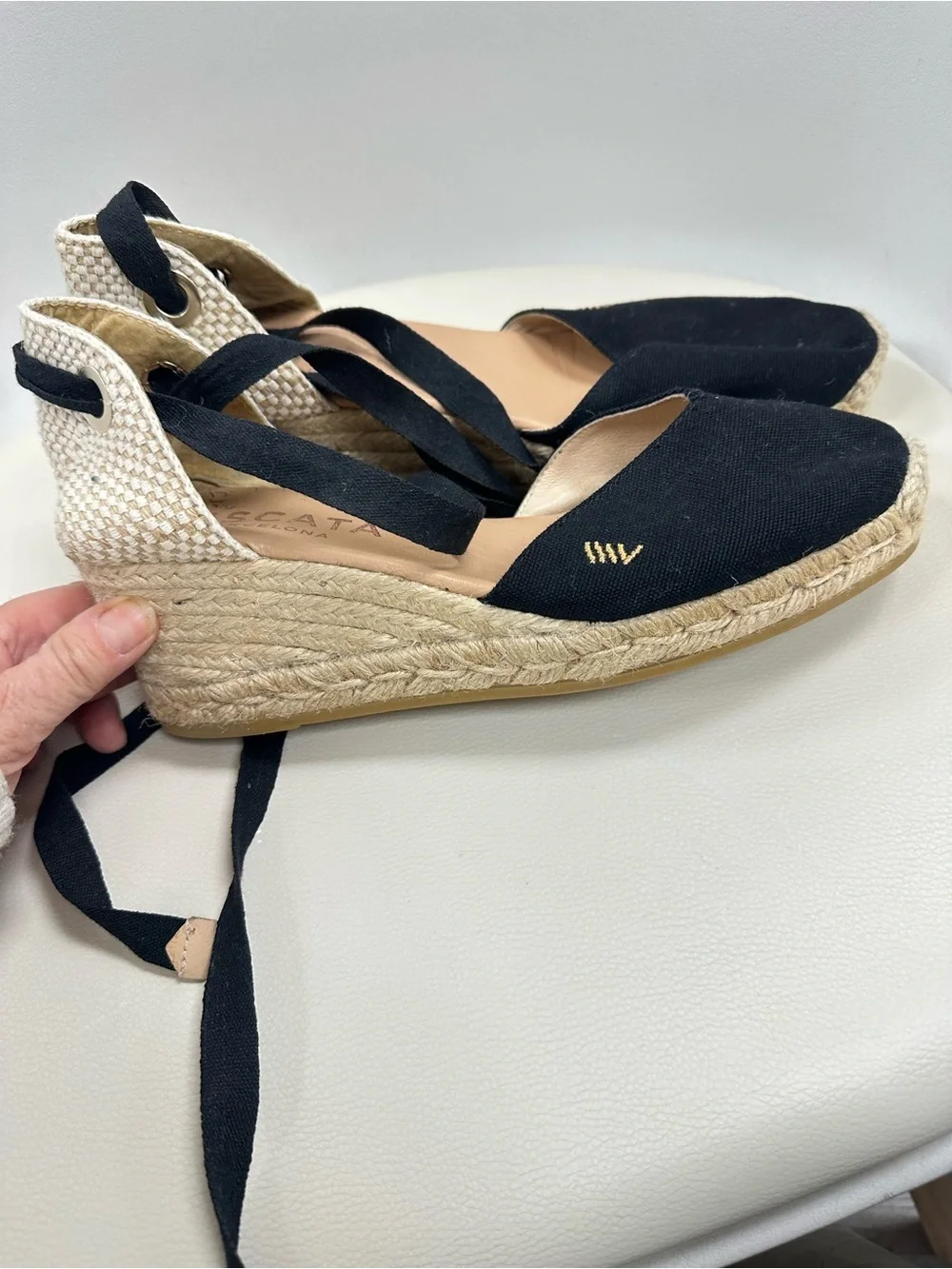 VISCATA Barcelona Lace-Up Espadrille Wedge Sandals Size 40 | Made in Spain 🇪🇸